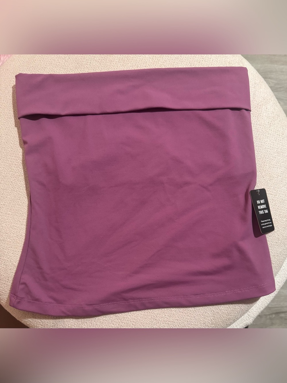 Fold-Over Tube Top in Dusty Plum